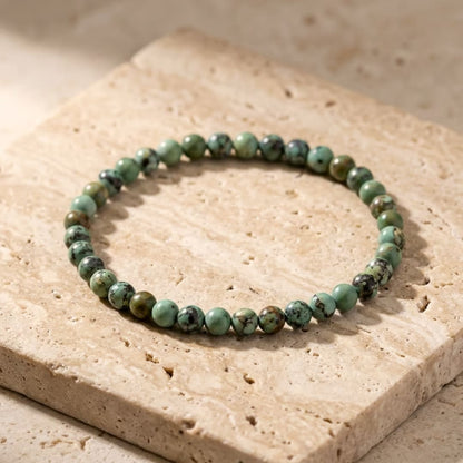 Bracelet Fin en Pierres Naturelles de 4mm - Turquoise Africaine / 17cm - L'Arbre des Chakras