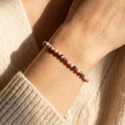 Bracelet Fin en Pierres Naturelles 4mm — Discret & Élégant