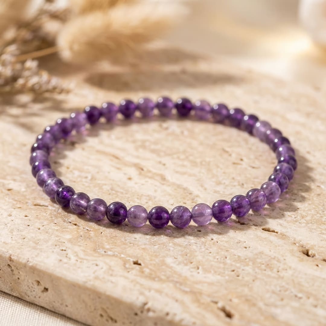Bracelet Fin en Pierres Naturelles 4mm — Discret & Élégant