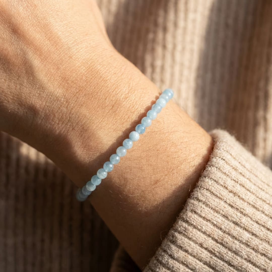 Bracelet Fin en Pierres Naturelles 4mm — Discret & Élégant