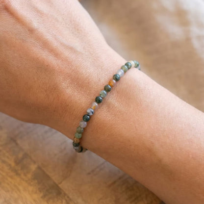 Bracelet Fin en Pierres Naturelles 4mm — Discret & Élégant