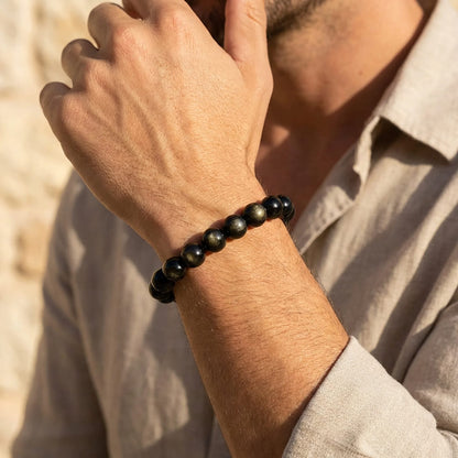 Bracelet Obsidienne Dorée — Lumière Intérieure & Protection