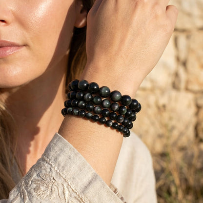 Bracelet Obsidienne Œil Céleste — Vision Intérieure & Protection