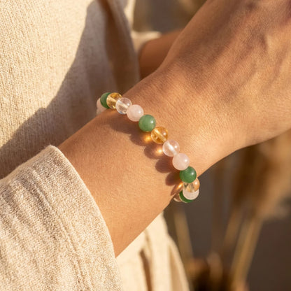 Bracelet Chance — Aventurine, Citrine & Quartz Rose