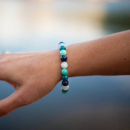 Bracelet Amazonite, Lapis Lazuli & Apatite — Sérénité Océane
