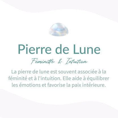 Bracelet Pierre de Soleil, Quartz Rose & Pierre de Lune — Énergie Féminine