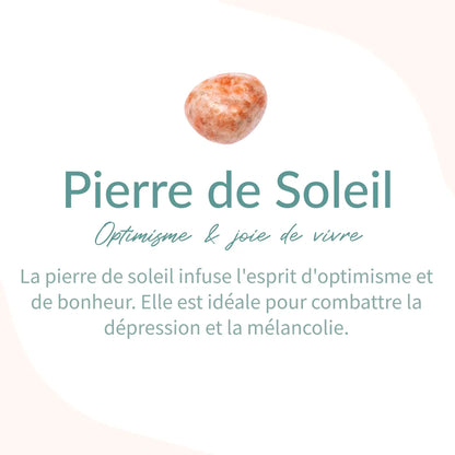 Bracelet Pierre de Soleil, Quartz Rose & Pierre de Lune — Énergie Féminine