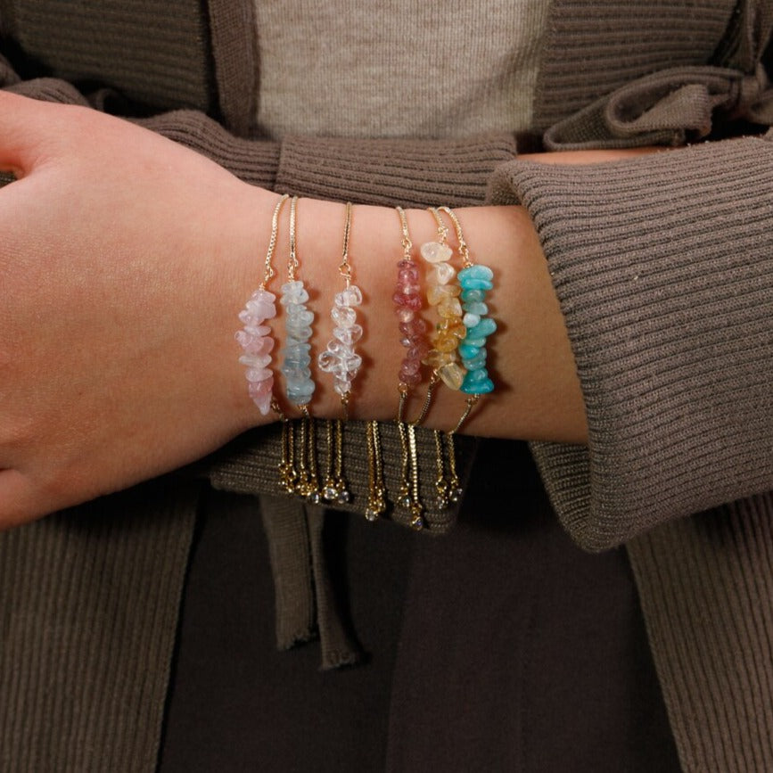 Bracelet Fin Pierres Irrégulières — Brut, Authentique & Unique