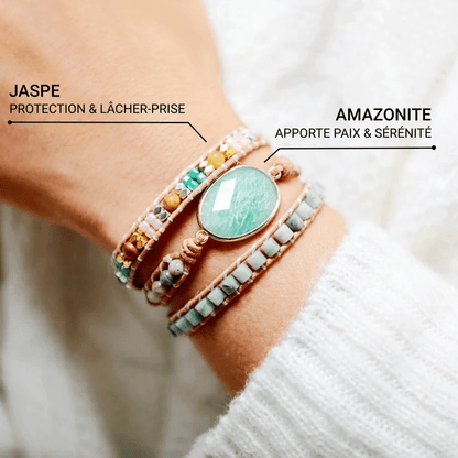 Bracelet Wrap Amazonite — Douceur, Calme & Communication Sincère