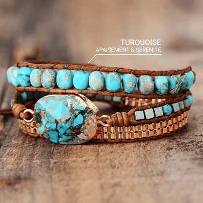 Bracelet Wrap Turquoise — Bien-Être & Énergie Apaisante