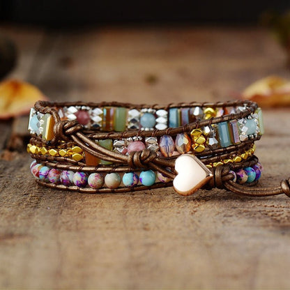 Bracelet Wrap Rhodochrosite — Guérison du Cœur & Compassion