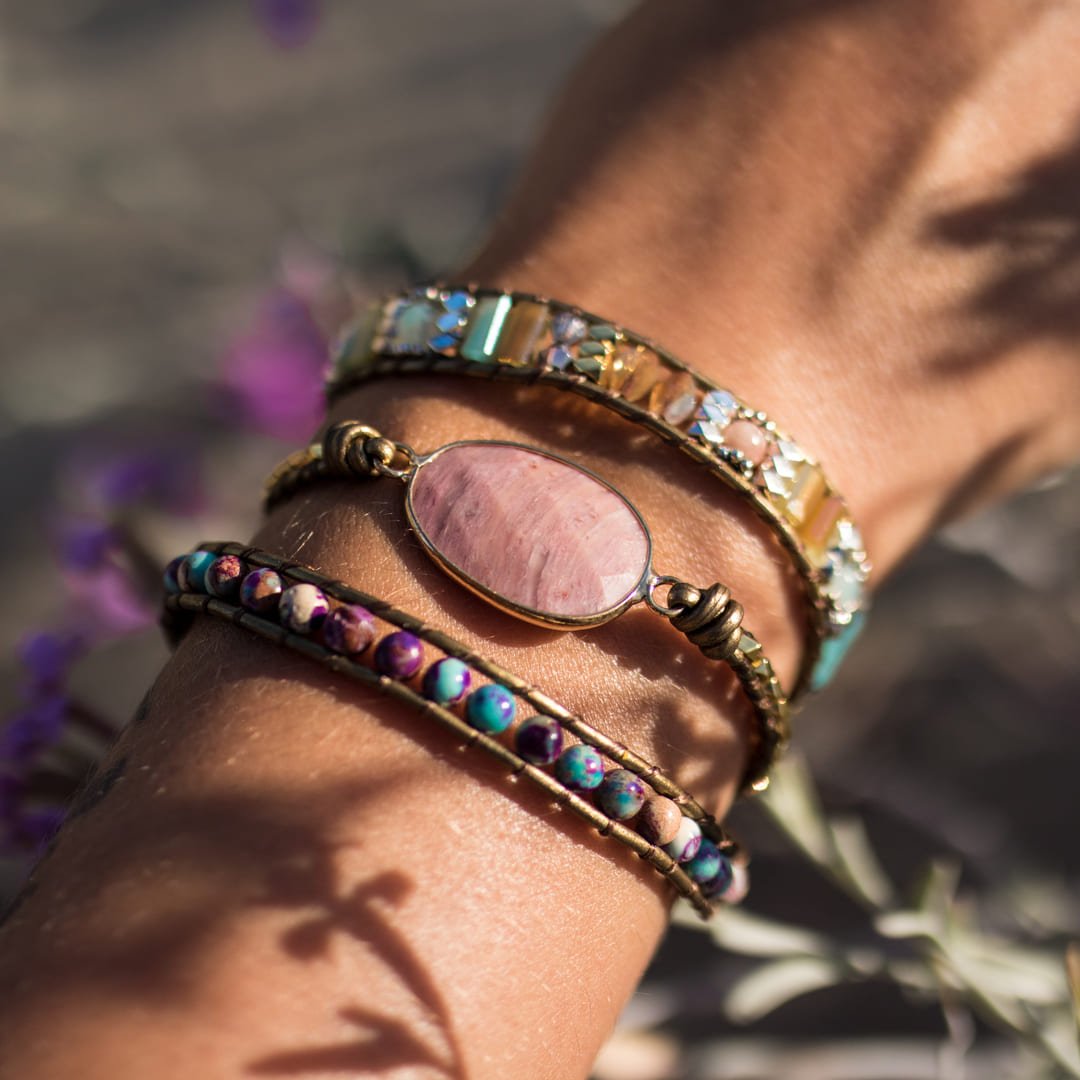 Bracelet Wrap Rhodochrosite — Guérison du Cœur & Compassion
