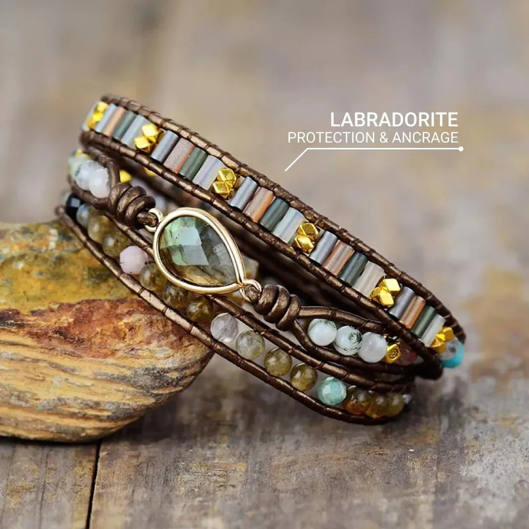 Bracelet Wrap Labradorite — Protection & Intuition Amplifiées