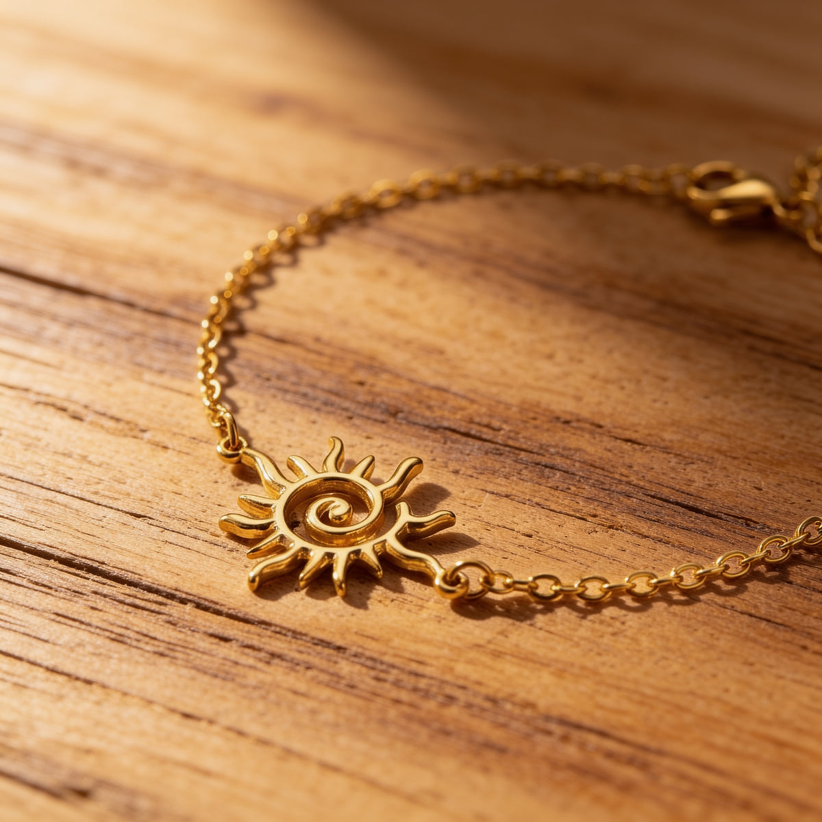 Bracelet "Rayon de Vie" Soleil Symbolique - Or - L'Arbre des Chakras