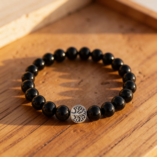 Bracelet Obsidienne Noire — Ancrage Profond & Protection Absolue