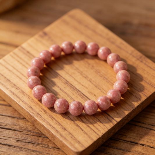 Bracelet “Douceur du Cœur” en Rhodonite - 6mm / 17cm - L'Arbre des Chakras
