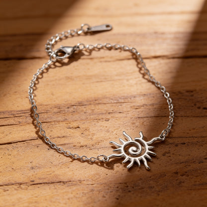 Bracelet "Rayon de Vie" Soleil Symbolique - Argent - L'Arbre des Chakras