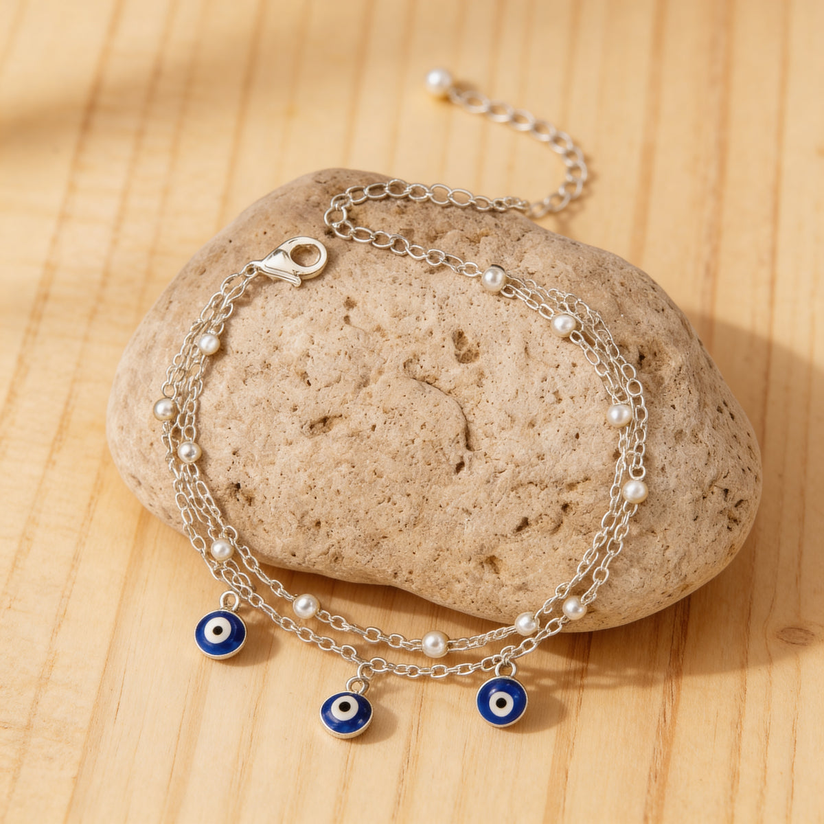 Bracelet de Cheville Œil Bleu — Protection & Énergie Positive