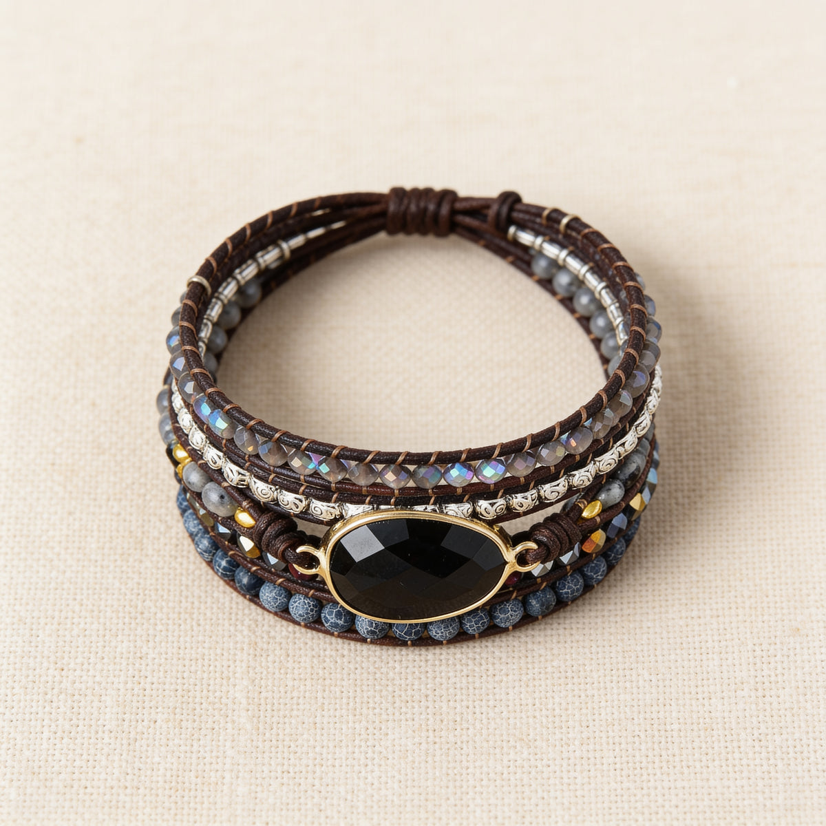 Bracelet Wrap Onyx — Ancrage, Force & Sécurité Intérieure