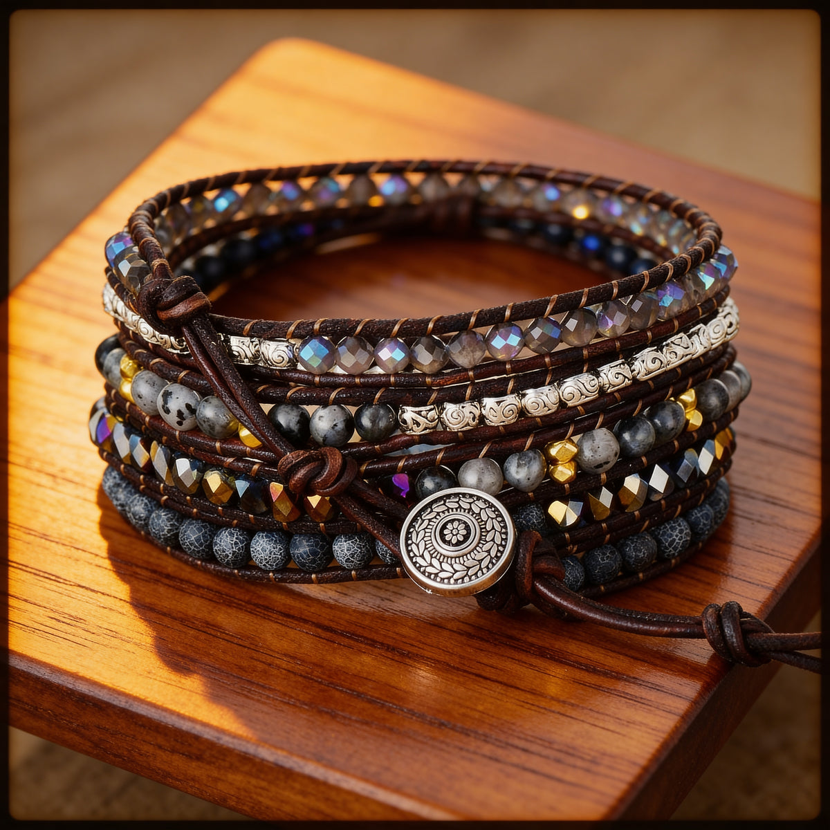 Bracelet Wrap Onyx — Ancrage, Force & Sécurité Intérieure