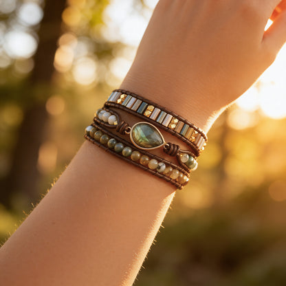 Bracelet Wrap Labradorite — Protection & Intuition Amplifiées