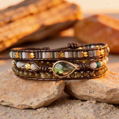 Bracelet Wrap Labradorite — Protection & Intuition Amplifiées