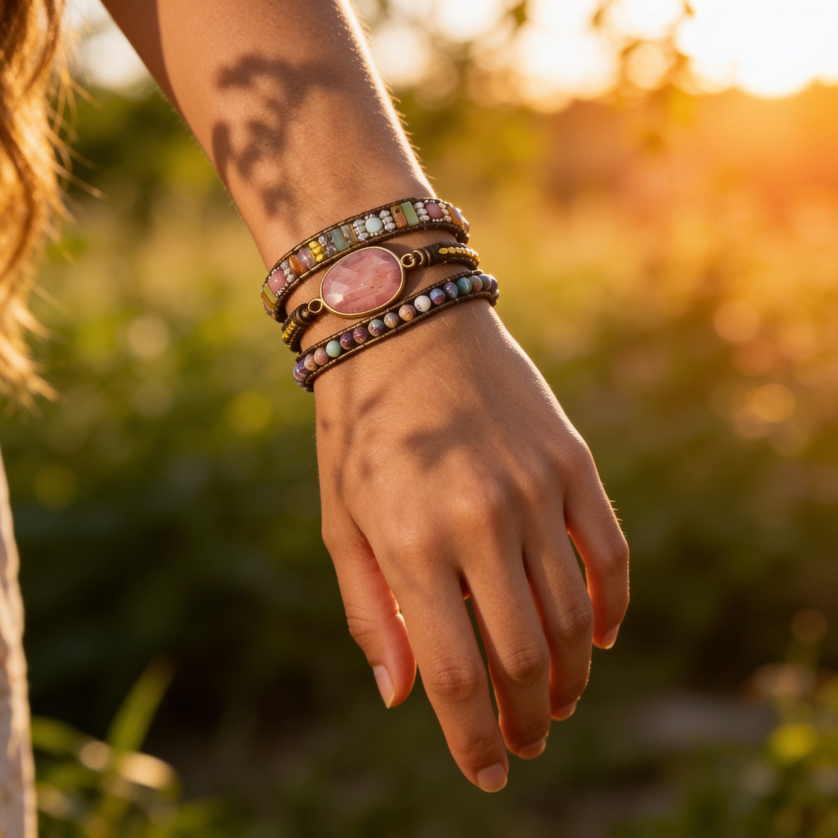 Bracelet Wrap Rhodochrosite — Guérison du Cœur & Compassion