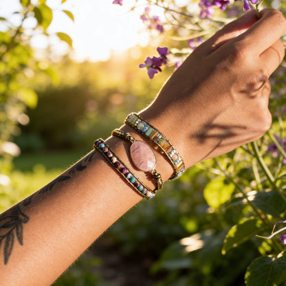 Bracelet Wrap Rhodochrosite — Guérison du Cœur & Compassion