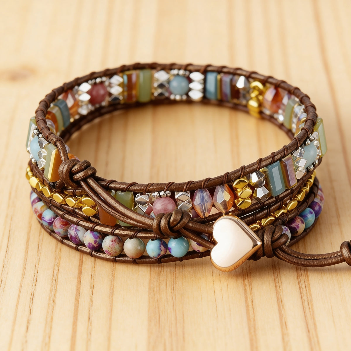 Bracelet Wrap Rhodochrosite — Guérison du Cœur & Compassion