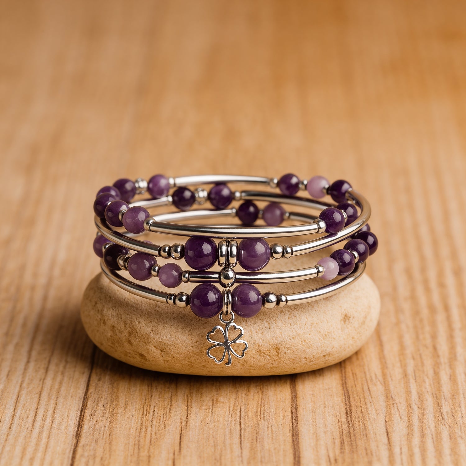 Bracelet "Chance" en Pierres Naturelles - Améthyste - L'Arbre des Chakras