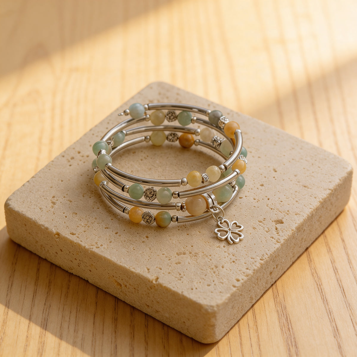 Bracelet "Chance" en Pierres Naturelles - Amazonite - L'Arbre des Chakras