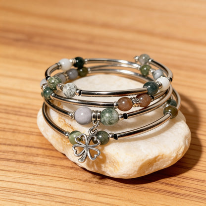 Bracelet "Chance" en Pierres Naturelles - Agate indienne - L'Arbre des Chakras