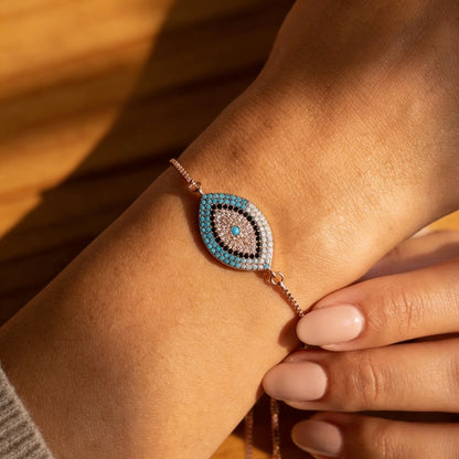 Bracelet Œil Bleu — Talisman de Protection du Mauvais Œil
