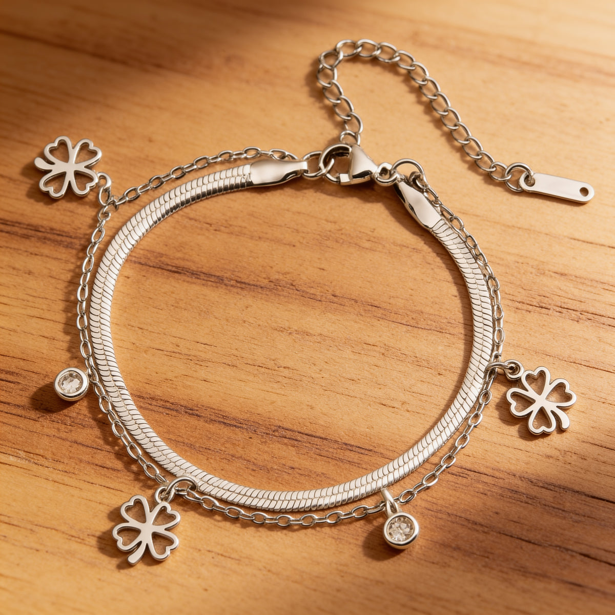 Bracelet "Trèfle Enchanté" - Couleur Or / Argent - Argent - L'Arbre des Chakras