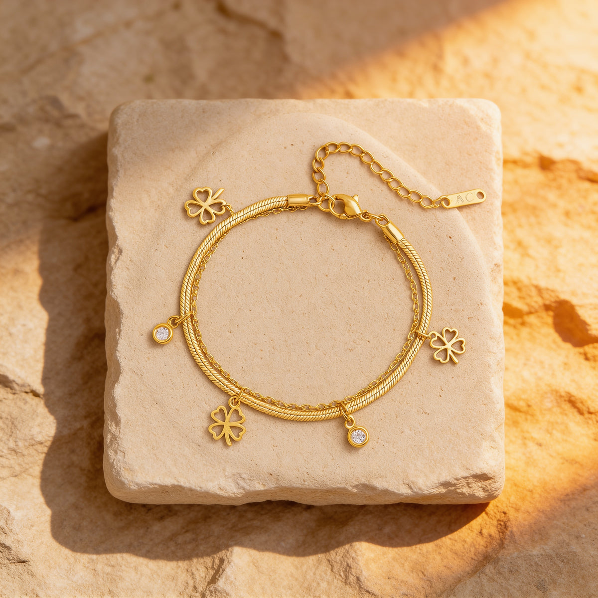 Bracelet "Trèfle Enchanté" - Couleur Or / Argent - Or - L'Arbre des Chakras