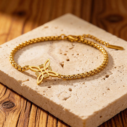 Bracelet "Lien Sacré"- Noeud de Sorcière - Or - L'Arbre des Chakras