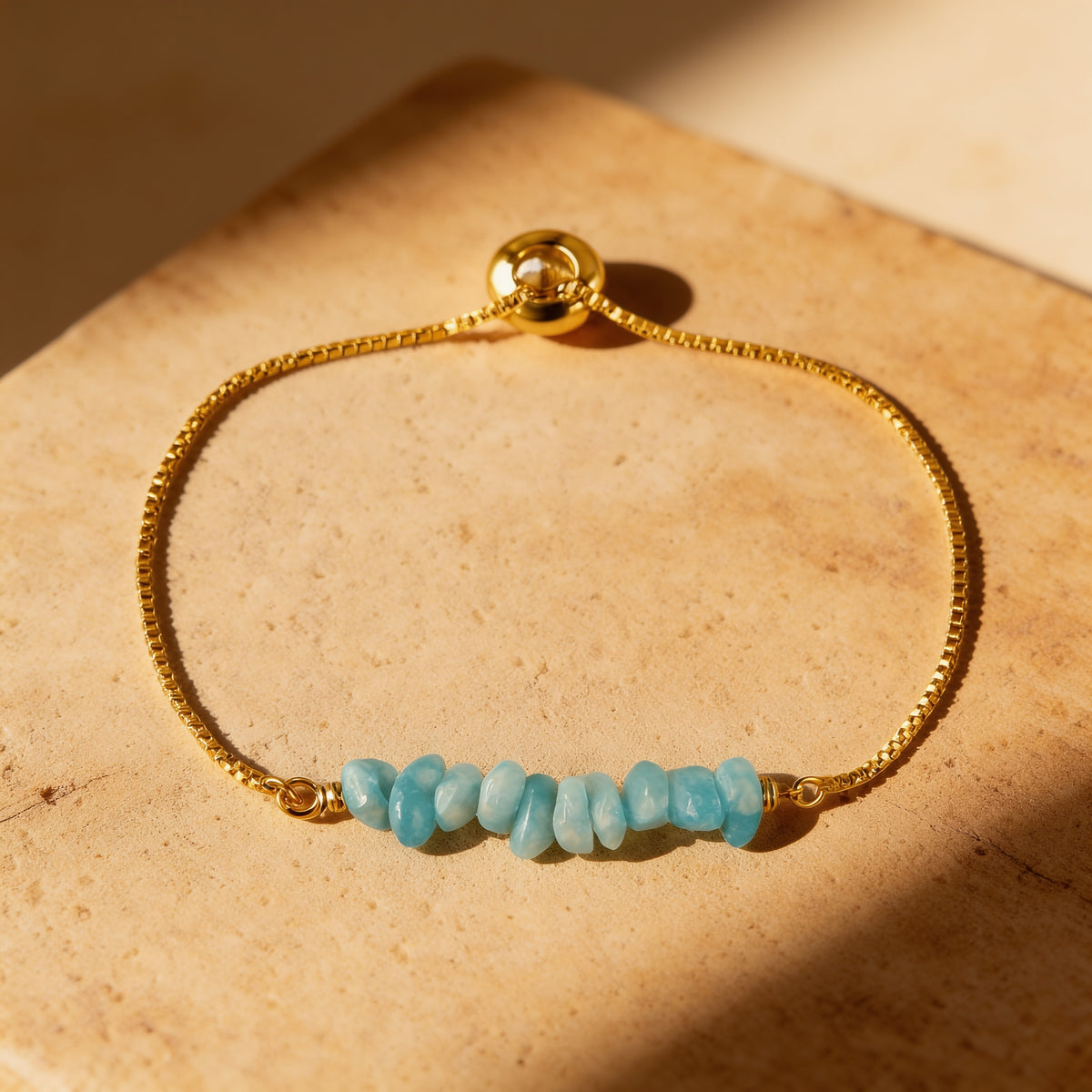 Bracelet Fin en Pierres Irrégulières Naturelles - Amazonite - L'Arbre des Chakras
