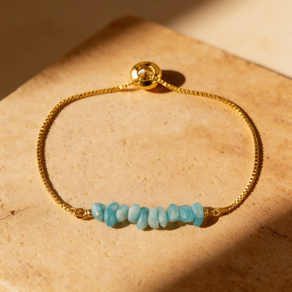 Bracelet Fin en Pierres Irrégulières Naturelles - Amazonite - L'Arbre des Chakras