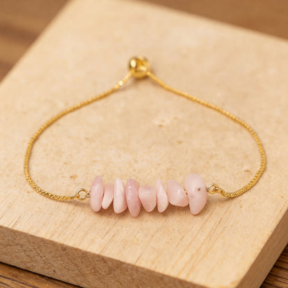 Bracelet Fin en Pierres Irrégulières Naturelles - Kunzite - L'Arbre des Chakras