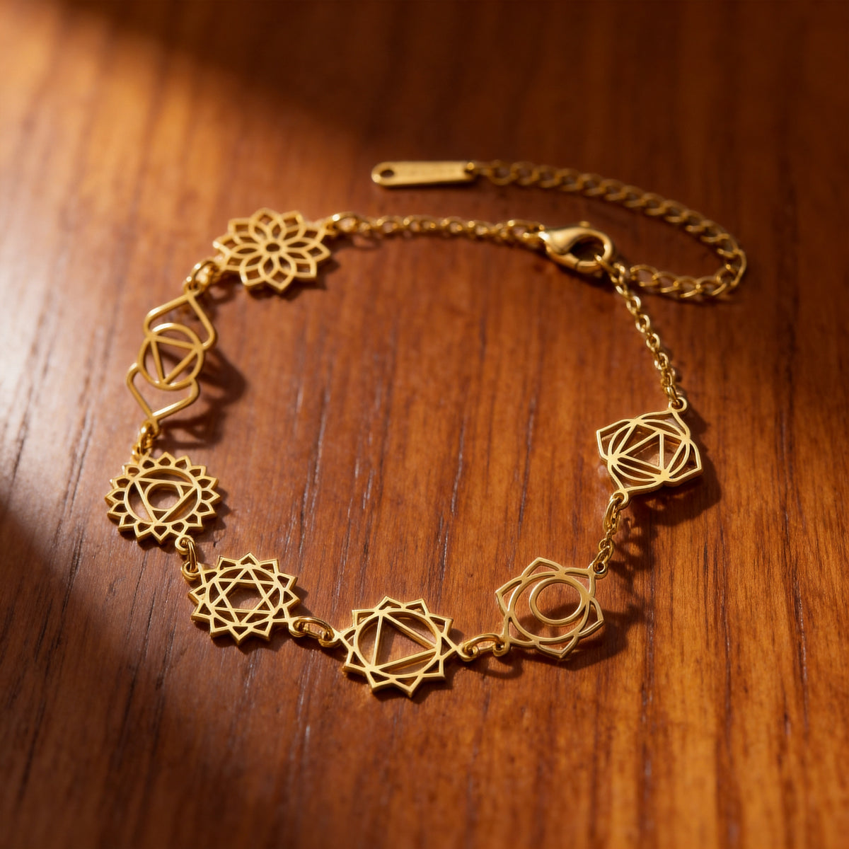 Bracelet "Alignement" – Symboles des 7 Chakras - Or - L'Arbre des Chakras