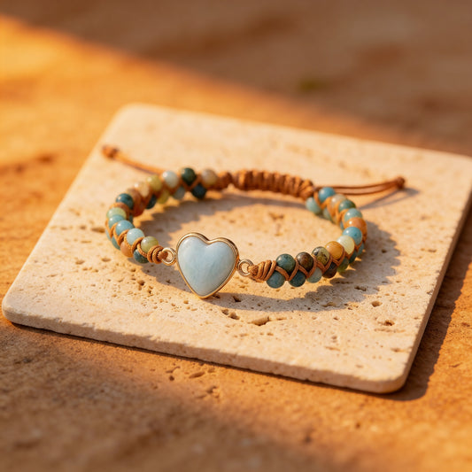 Bracelet Tressé Amazonite — Cœur Ouvert & Communication Bienveillante