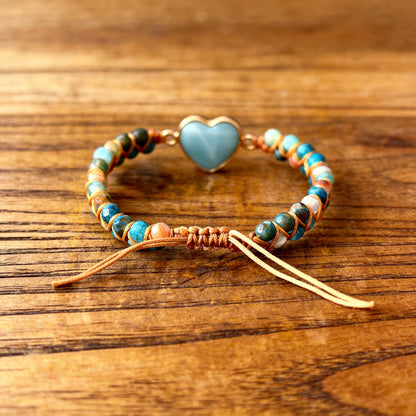 Bracelet Tressé Amazonite — Cœur Ouvert & Communication Bienveillante