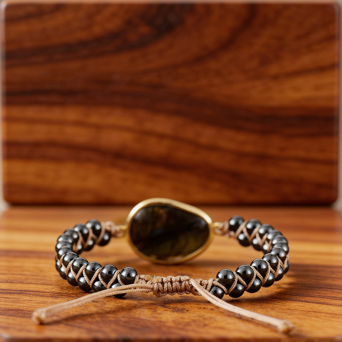 Bracelet Labradorite & Hématite — Œil Céleste & Ancrage