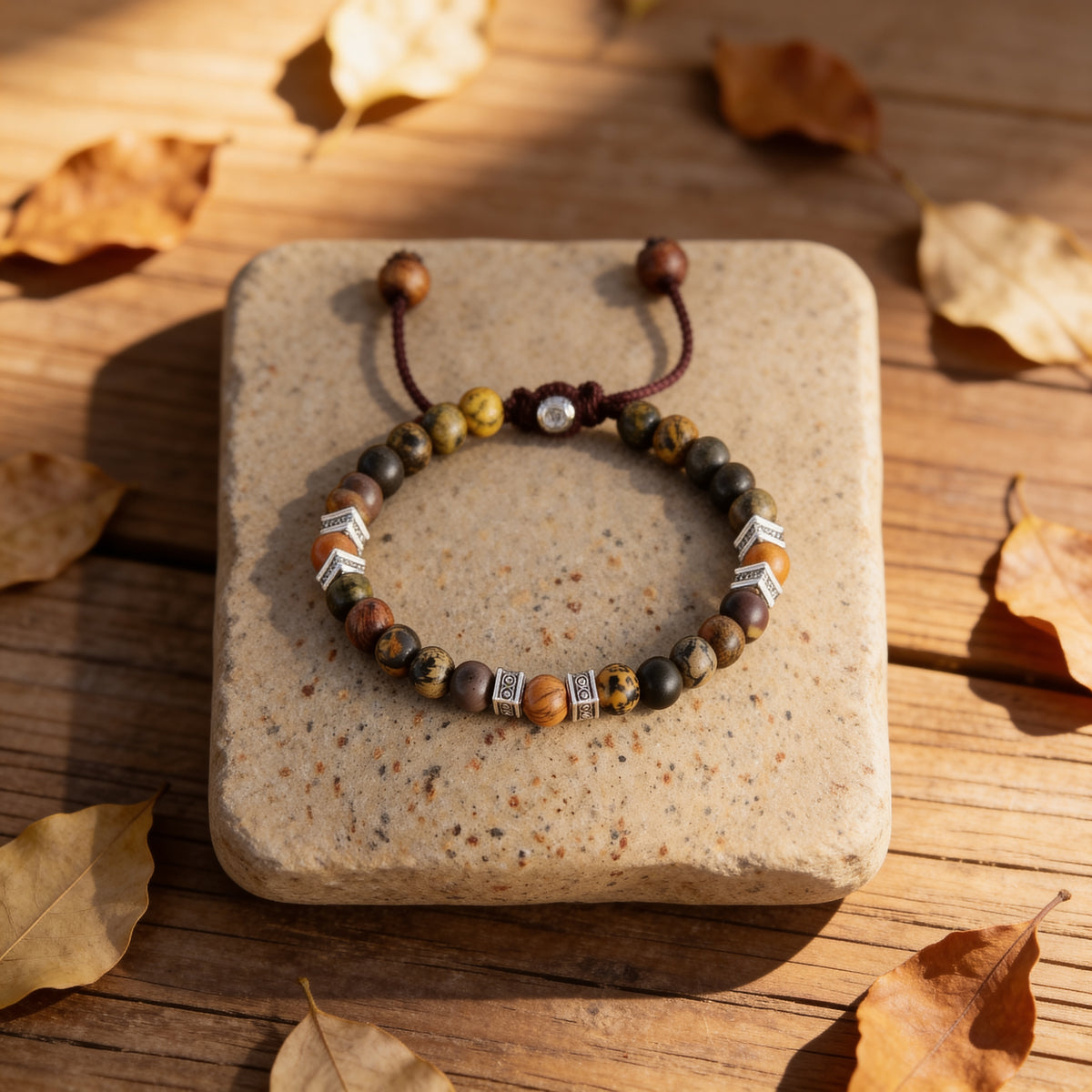 Bracelet "Stabilité Intérieure" en Jaspe - Femme - L'Arbre des Chakras