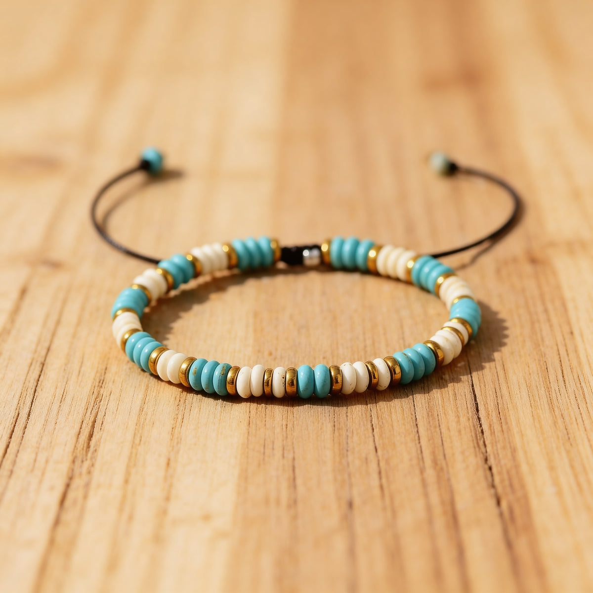 Bracelet Turquoise & Howlite — Bien-Être & Apaisement Doux