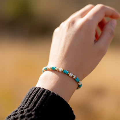 Bracelet Turquoise & Howlite — Bien-Être & Apaisement Doux