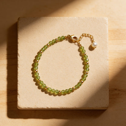 Bracelet Raffiné en Pierres Naturelles Fines - Péridot - L'Arbre des Chakras