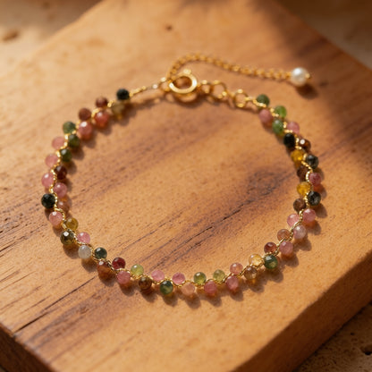 Bracelet Tourmaline Multicolore — Beauté Naturelle & Équilibre