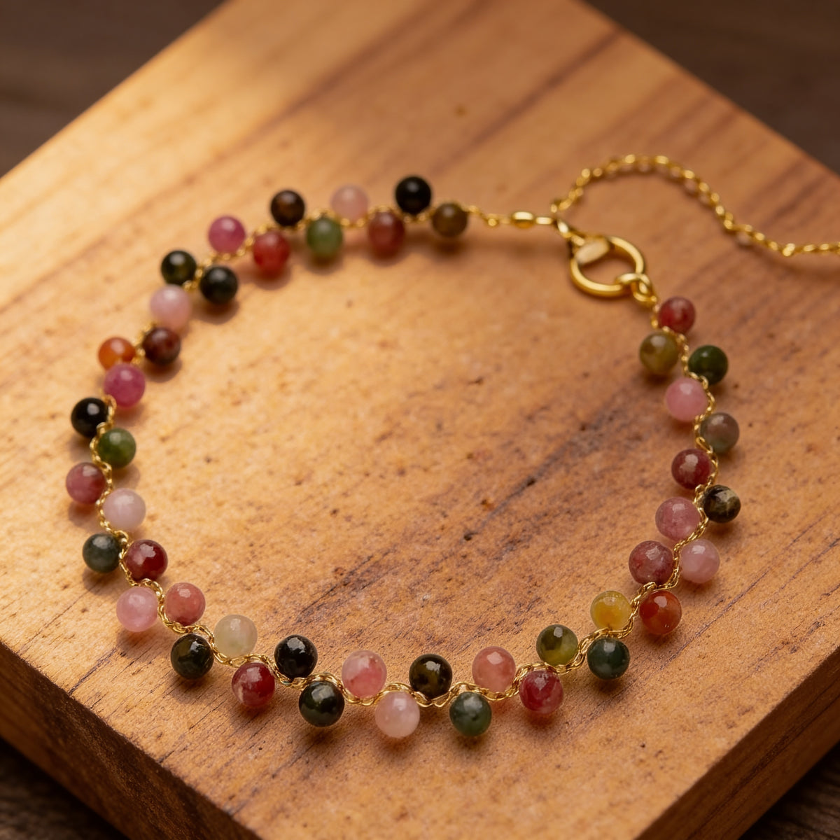 Bracelet Tourmaline Multicolore — Beauté Naturelle & Équilibre