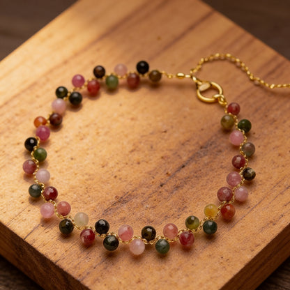 Bracelet Tourmaline Multicolore — Beauté Naturelle & Équilibre